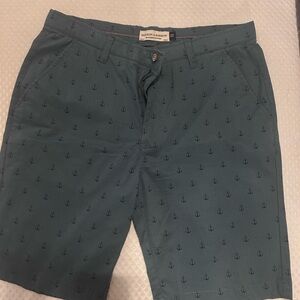 Men's Teal Anchor Print Shorts